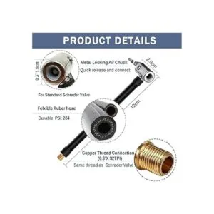 MelphanAuto Adaptador de manguera infladora de aire de 2_2