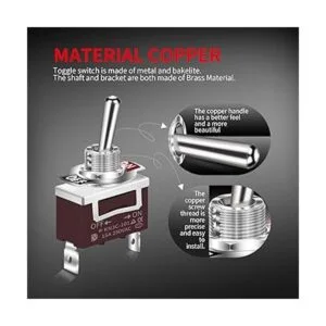 DaierTek SPST Interruptor de palanca impermeable 12 V_2