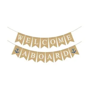 Rainlemon Bandera de yute de bienvenida a bordo de bandera_1