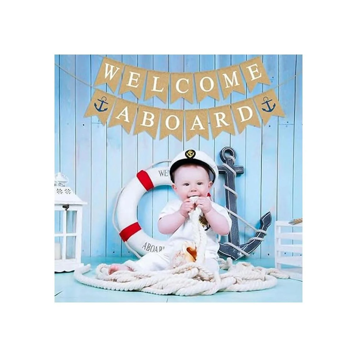 Rainlemon Bandera de yute de bienvenida a bordo de bandera_4