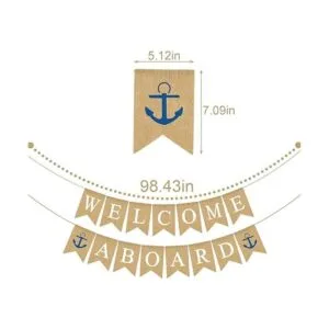 Rainlemon Bandera de yute de bienvenida a bordo de bandera_6