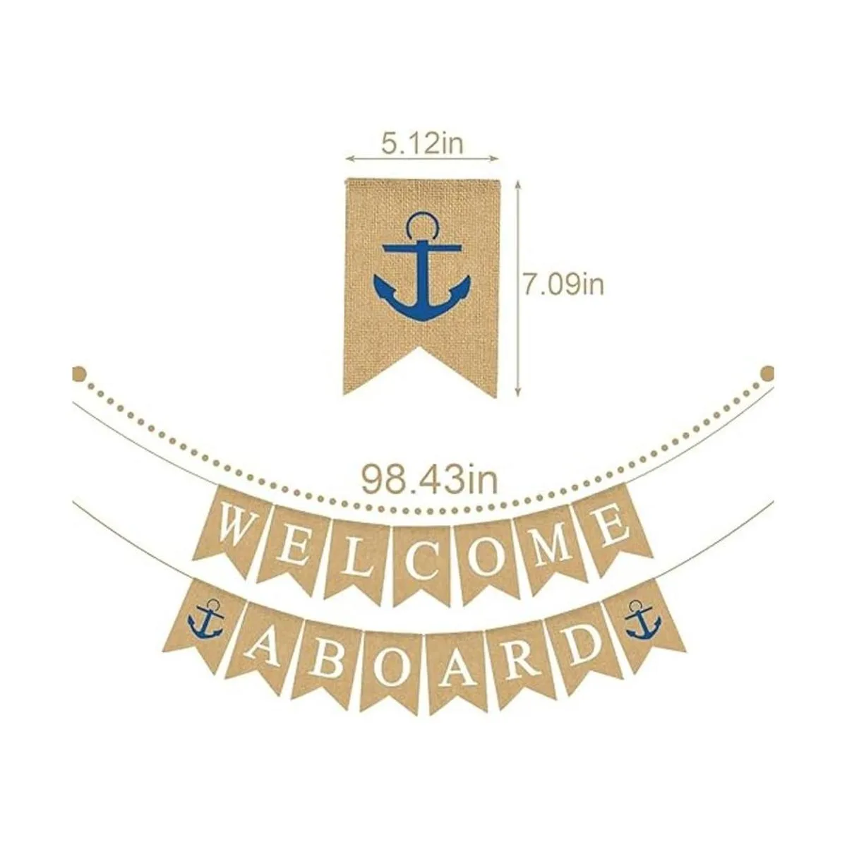 Rainlemon Bandera de yute de bienvenida a bordo de bandera_6