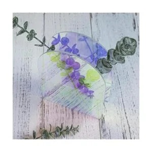 Jarrón acrílico iridiscente para flores artificiales