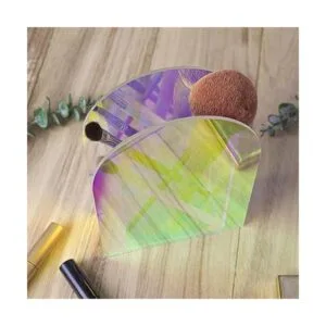 Jarrón acrílico iridiscente para flores artificiales