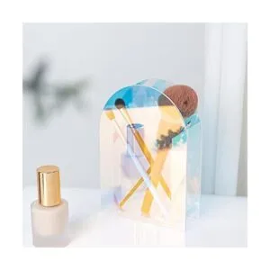 Jarrón acrílico iridiscente para flores artificiales