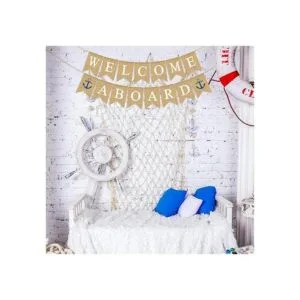Rainlemon Bandera de yute de bienvenida a bordo de bandera_5