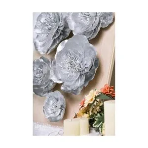 Flores grandes de papel crepé para decoración de pared_3