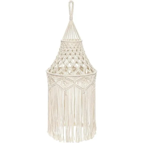 Mkono Lámpara de macramé con diseño bohemio cubierta de_1