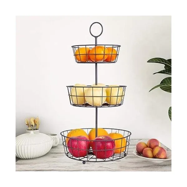 HANZE 3 niveles de alambre cesta de fruta bandeja de_3