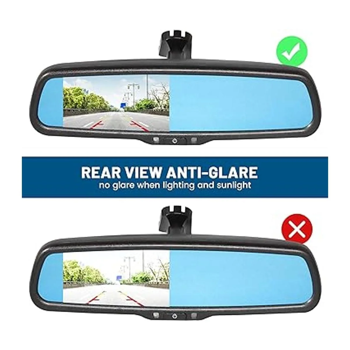 EWAY Monitor de cámara de espejo retrovisor de 4.3_2