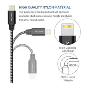 IWAVION Cable de carga para iPhone paquete de 4 cables_3