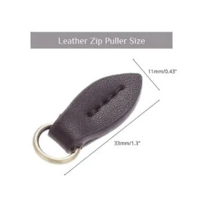 Tirador de cremallera de cuero en forma de hoja con