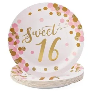 170 Piece Rose Gold Sweet 16 Birthday Decorations for_4