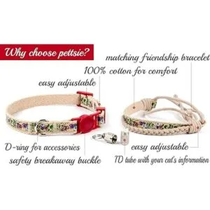Pettsie Pulsera de seguridad y amistad con collar de gato_3