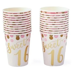 170 Piece Rose Gold Sweet 16 Birthday Decorations for_3