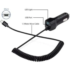 Cargador de coche con cable micro USB para Samsung Galaxy