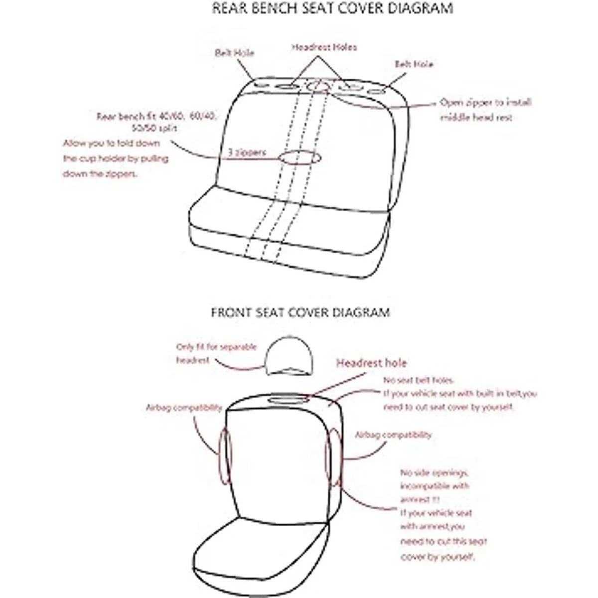 Flying Banner Fundas de asiento de automóvil conjunto_2