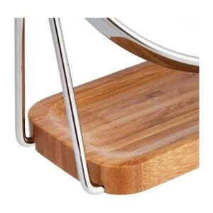 Espejo de tocador con bandeja cuadrada de bambú aumento_3