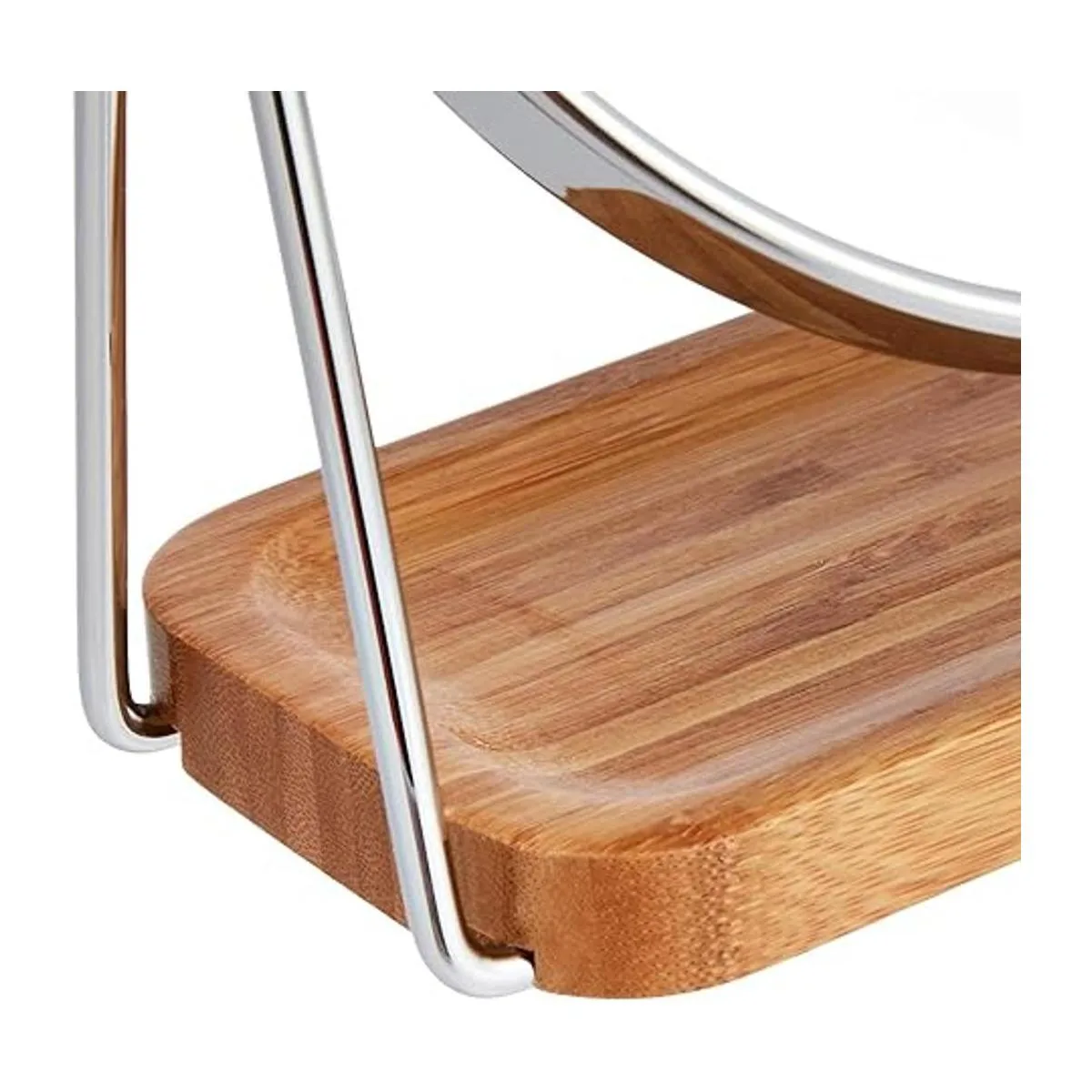 Espejo de tocador con bandeja cuadrada de bambú aumento_3