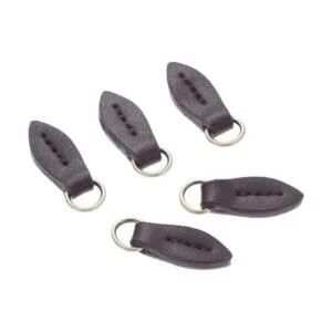 Tirador de cremallera de cuero en forma de hoja con