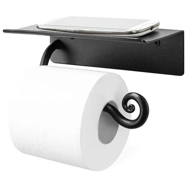 RTZEN Soporte de papel higiénico de hierro forjado con