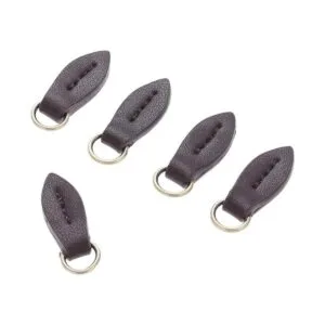 Tirador de cremallera de cuero en forma de hoja con