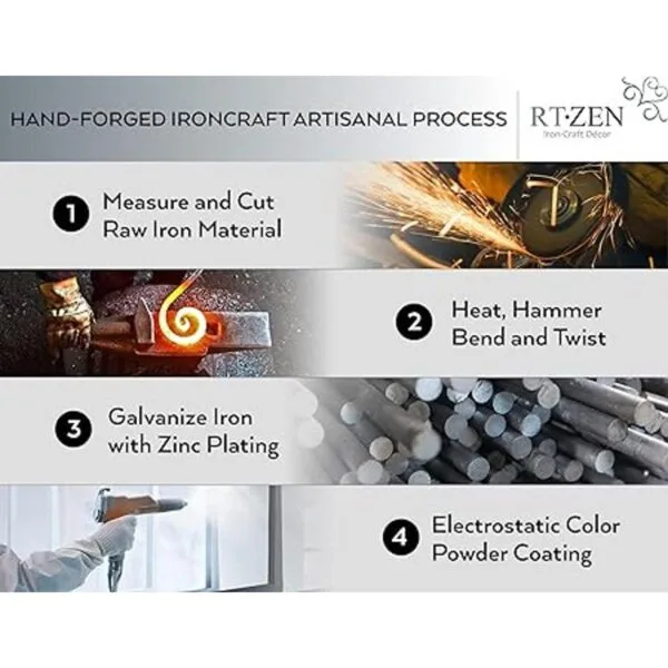 RTZEN Soporte de papel higiénico de hierro forjado con