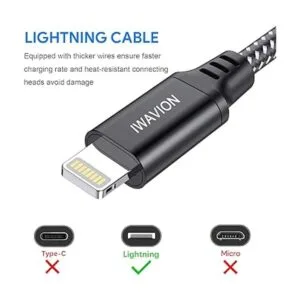 IWAVION Cable de carga para iPhone paquete de 4 cables_2