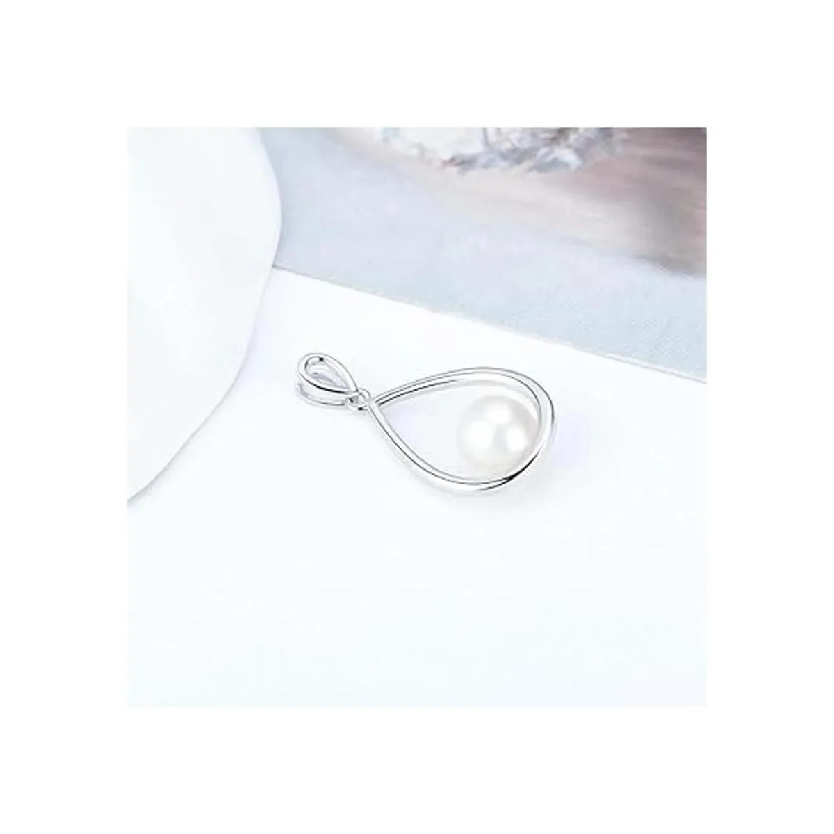 LGSY Colgante de plata de ley con forma de gota de agua