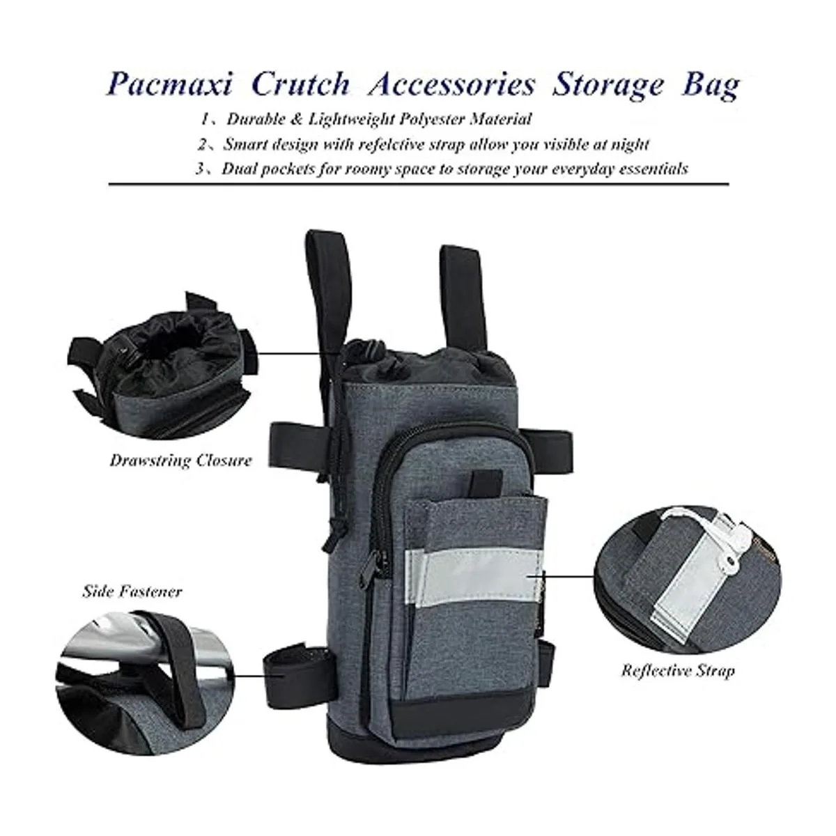 Bolsa de muleta ligera para accesorios de muleta con_3