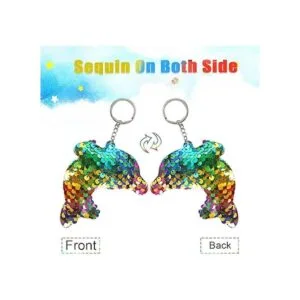 20 llaveros reversibles con lentejuelas de sirena con_4