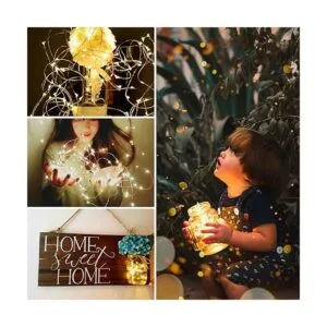 Cadena de luces USB con control remoto y adaptador de_4