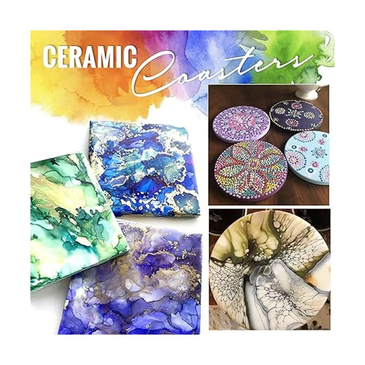 Paquete de 100 azulejos de cerámica para manualidades_6