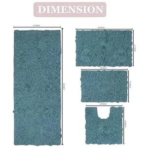 Home Weavers Bellflower Collection Juego de 4 alfombras