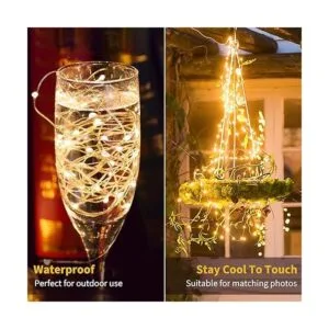 Cadena de luces USB con control remoto y adaptador de_2