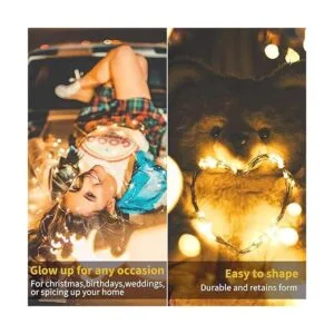 Cadena de luces USB con control remoto y adaptador de_3