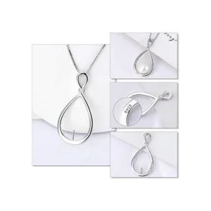 LGSY Colgante de plata de ley con forma de gota de agua