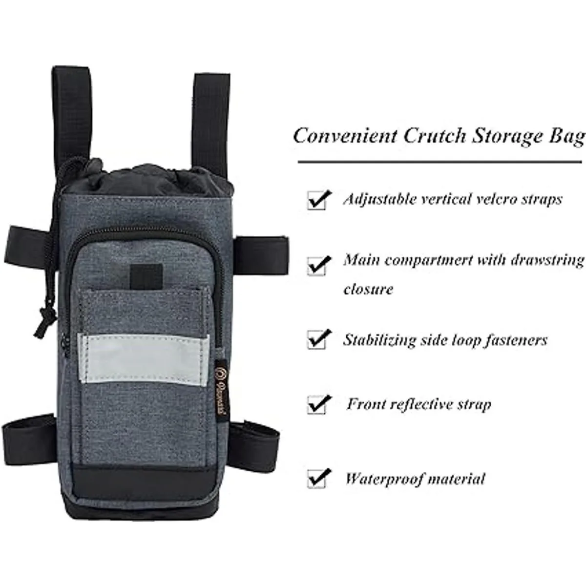 Bolsa de muleta ligera para accesorios de muleta con_2