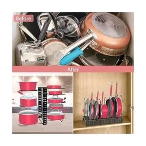 Podxco Estante organizador de sartenes para gabinete con 3_5