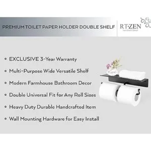 RTZEN Soporte doble de papel higiénico de hierro forjado_2