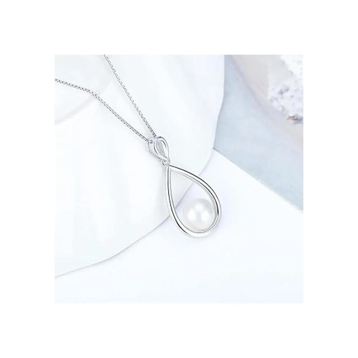LGSY Colgante de plata de ley con forma de gota de agua