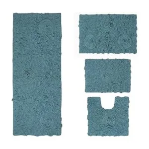 Home Weavers Bellflower Collection Juego de 4 alfombras