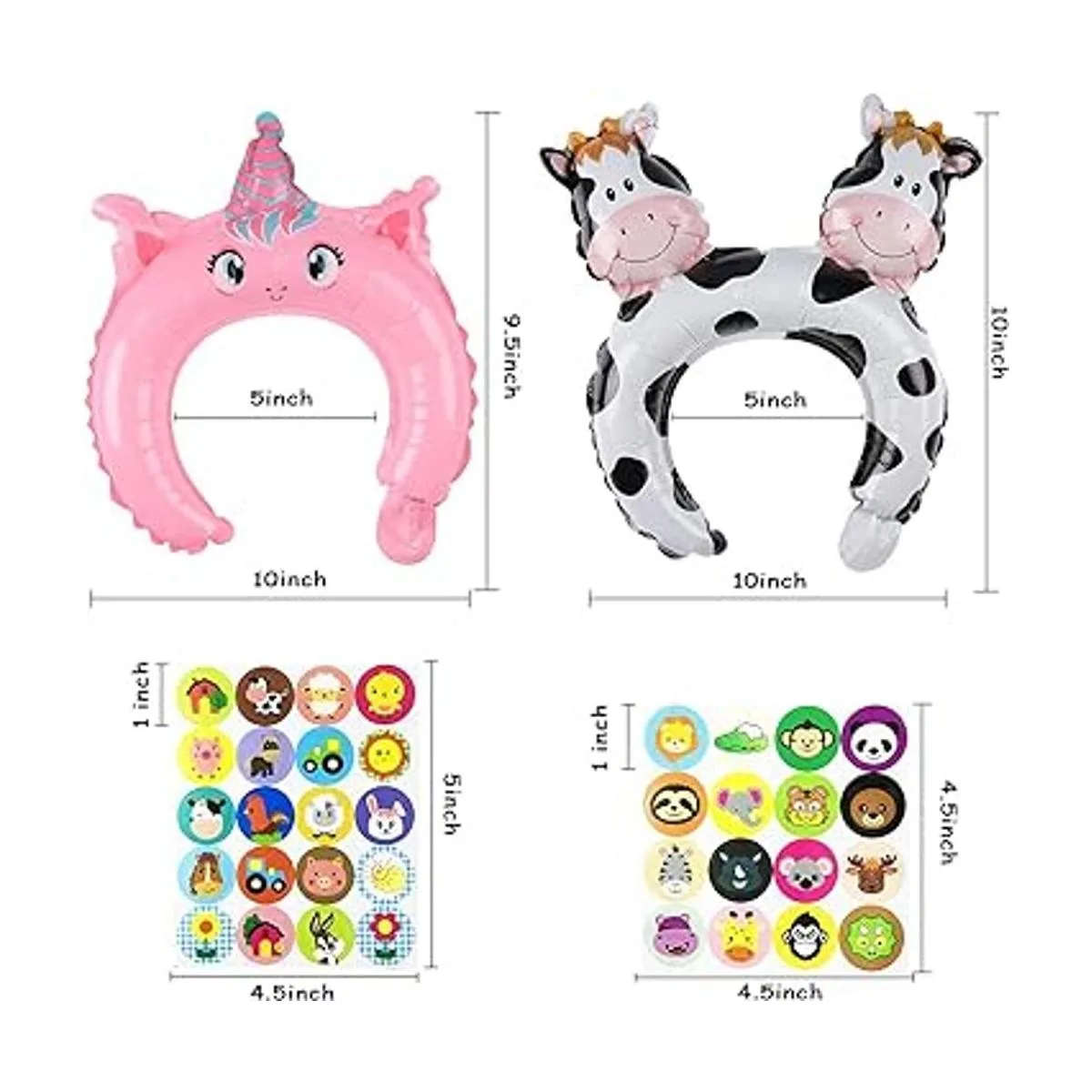 MALLMALL6 Diademas inflables de animales del zoológico de_2