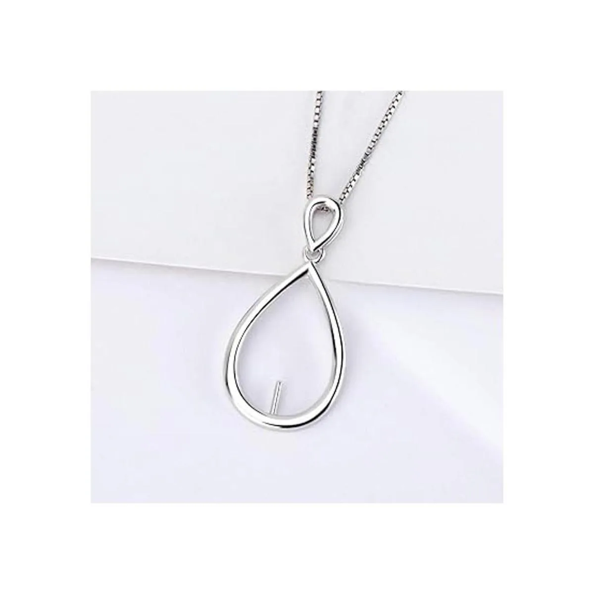 LGSY Colgante de plata de ley con forma de gota de agua