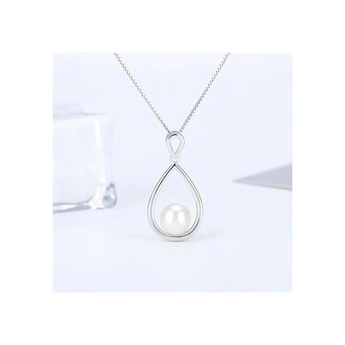 LGSY Colgante de plata de ley con forma de gota de agua