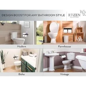 RTZEN Soporte doble de papel higiénico de hierro forjado_5