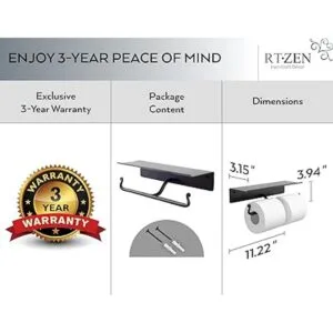 RTZEN Soporte doble de papel higiénico de hierro forjado_4