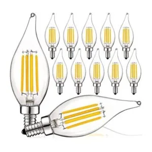 Luxrite Bombilla LED de candelabro vintage equivalente a