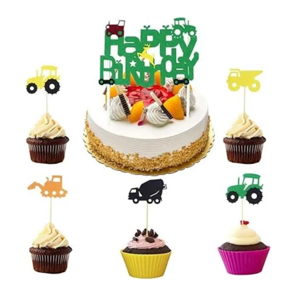 68 piezas de decoraciones temáticas de tractor de granja