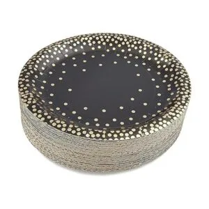 Platos de papel de aluminio dorado para fiesta de 7_3